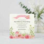 ロマンチックバラウォーター結婚カラー 招待状 (スタンド正面)