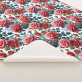 ロマンチックバラガーデンプリント シェルパブランケット (3/4)