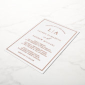 ロマンチックバラゴールドフォイルモノグラムス縁ど結婚ズ 箔招待状 (回転した状態)