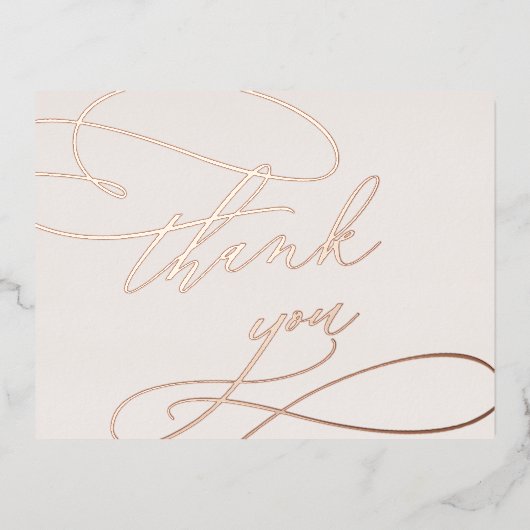 ロマンチックバラゴールドフォイル |赤面サンキューカード 箔招待状ポストカード (正面)