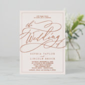 ロマンチックバラゴールドフォイル |赤面フレ結婚ーム 箔招待状 (立ち正面)