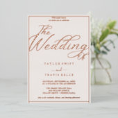 ロマンチックバラゴールドフォイル&赤面フレ結婚ーム 箔招待状 (立ち正面)