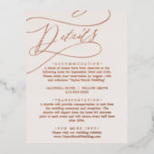 ロマンチックバラゴールドフォイル |赤面詳細カード 箔招待状ポストカード (正面)