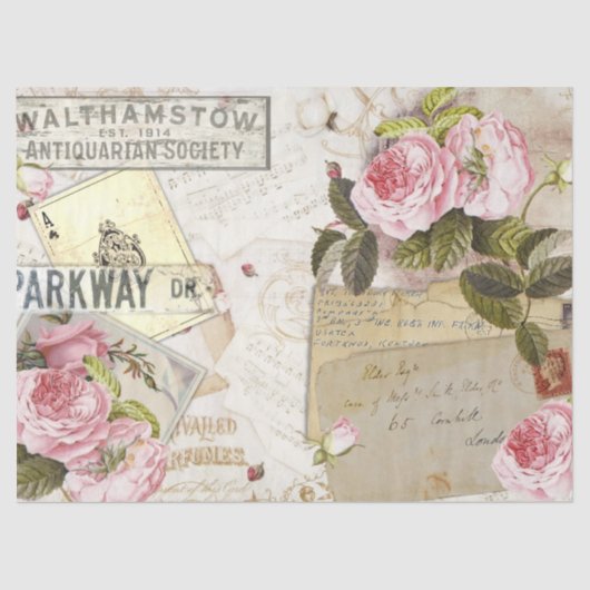 ロマンチックバラシリーズデザイン3 薄葉紙 (正面)