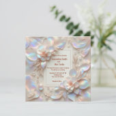 ロマンチックバラフラワー結婚式招待状フラットカード (スタンド正面)