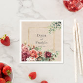 ロマンチックバラフローラユーカリ結婚プス スタンダードカクテルナプキン (インサイチュ)