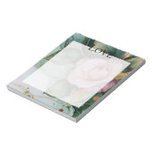 ロマンチックバラホワイトピンク金ゴールドフローララブ ノートパッド (回転)