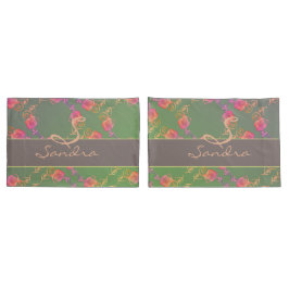 ロマンチックバラモノグラム 枕カバー