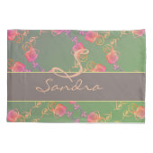 ロマンチックバラモノグラム 枕カバー (裏面-左)