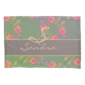 ロマンチックバラモノグラム 枕カバー (正面左)