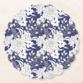 ロマンチックバラユーカリ線スケッチ紫 ペーパーコースター (正面)