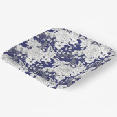 ロマンチックバラユーカリ線スケッチ紫 ペーパープレート (傾斜あり)