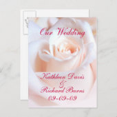 ロマンチックバラ婚約発表葉書 案内ポストカード (正面/裏面)