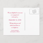 ロマンチックバラ婚約発表葉書 案内ポストカード (裏面)