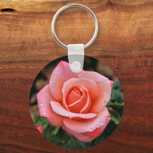 ロマンチックバラ植物芸術プリント キーホルダー (裏面)