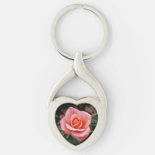 ロマンチックバラ植物芸術プリント キーホルダー (正面)