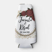 ロマンチックバラ結婚リースパーソナライズされた ボトルクーラー (正面)