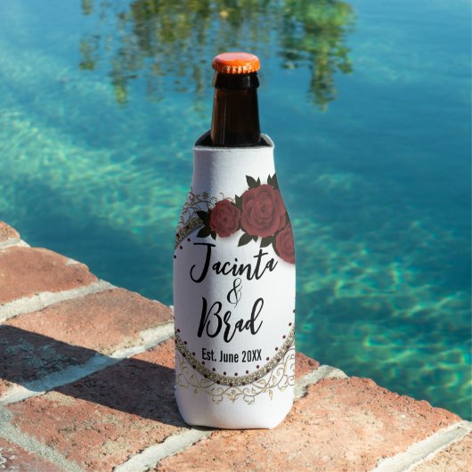 ロマンチックバラ結婚リースパーソナライズされた ボトルクーラー (インサイチュ プール)