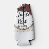 ロマンチックバラ結婚リースパーソナライズされた ボトルクーラー (裏面)