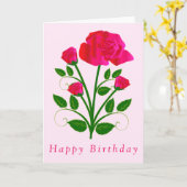 ロマンチックバラ誕生日カード カード (黄色い花)