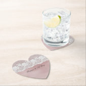 ロマンチックバラ赤面ピンクホワイトフローラレース結婚ズ ペーパーコースター (インサイチュ)