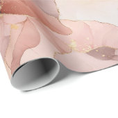 ロマンチックバラ赤面ピンク金ゴールドフローラ ラッピングペーパー (ロールコーナー)