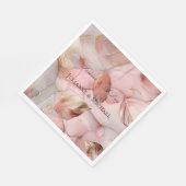 ロマンチックバラ赤面ピンク金ゴールドリーフブライダルシャワー スタンダードランチョンナプキン (角)