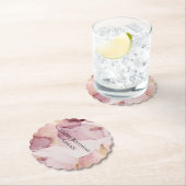 ロマンチックバラ赤面ピンク金ゴールドリーフ誕生日 ペーパーコースター (インサイチュ)