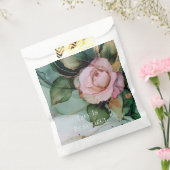 ロマンチックバラ赤面ピンク金ゴールド結婚フローラ フェイバーバッグ (封をした状態)