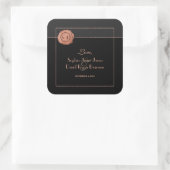 ロマンチックバラ金ゴールドグリッターモノグラム結婚ズ スクエアシール (バッグ)