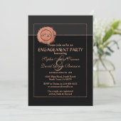 ロマンチックバラ金ゴールドモノグラム結婚ズ婚約 招待状 (スタンド正面)