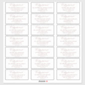 ロマンチックバラ金ゴールド書道ゲスト住所 シール (シート)