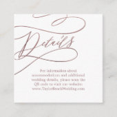 ロマンチックバラ金ゴールドQRコード結婚の詳細 エンクロージャーカード (正面)