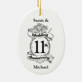 ロマンチックバラ11結婚th11周年 セラミックオーナメント (裏面)