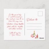 ロマンチックバレンタインデシャンパーニュバラ&ハート ポストカード (裏面)