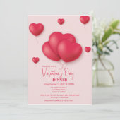 ロマンチックバレンタインデーお祝い招待状 招待状 (スタンド正面)