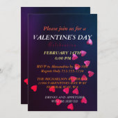 ロマンチックバレンタインデーパーティの招待状 招待状 (正面/裏面)