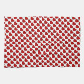 ロマンチックバレンタインラブハートレッド キッチンタオル (横)