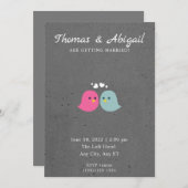 ロマンチックバード結婚式招待状 招待状 (正面/裏面)