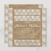 ロマンチックバーラップ&レースリハーサルディナー招待状 招待状 (正面/裏面)