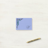 ロマンチックパステルスチームパンクゴシック モノグラムの ポストイット (デスク上)