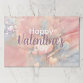 ロマンチックパステルハートバレンタイン紙ランチョンマット ペーパーパッド (正面)