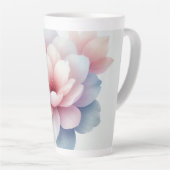 ロマンチックパステルピンクフローラパーソナライズされたラテマグ カフェラテマグ (右アングル)