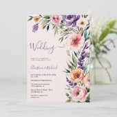 ロマンチックパステルワイルドフラワー春の結婚式 招待状 (スタンド正面)