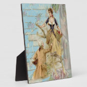 ロマンチックパリラバーズシャビシックなブルー フォトプラーク (側面)