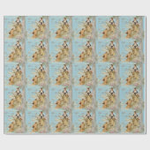 ロマンチックパリラバーズシャビシックなブルー ラッピングペーパー (フラット)