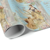 ロマンチックパリラバーズシャビシックなブルー ラッピングペーパー (ロールコーナー)