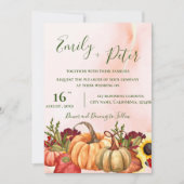 ロマンチックパンプキンフローラ紅葉秋の結婚式 招待状 (正面)