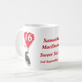 ロマンチックパーソナライズされたなクロウSweet sixteen コーヒーマグカップ (正面左)