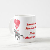 ロマンチックパーソナライズされたなゼブラバレンタインの日 コーヒーマグカップ (正面左)